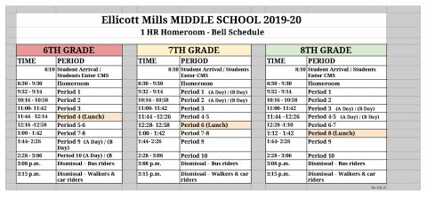 Special End of Quarter Schedule